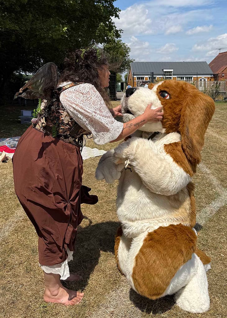 realistic beagle character costume hire for brand activations and events uk and usa