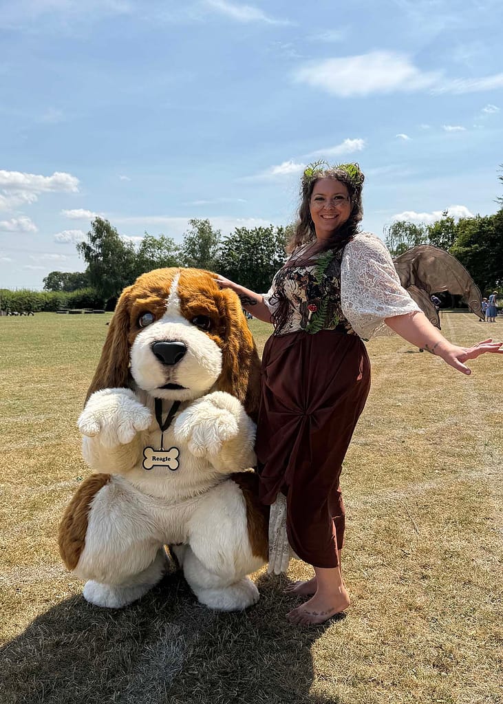 realistic beagle character costume hire for brand activations and events uk and usa