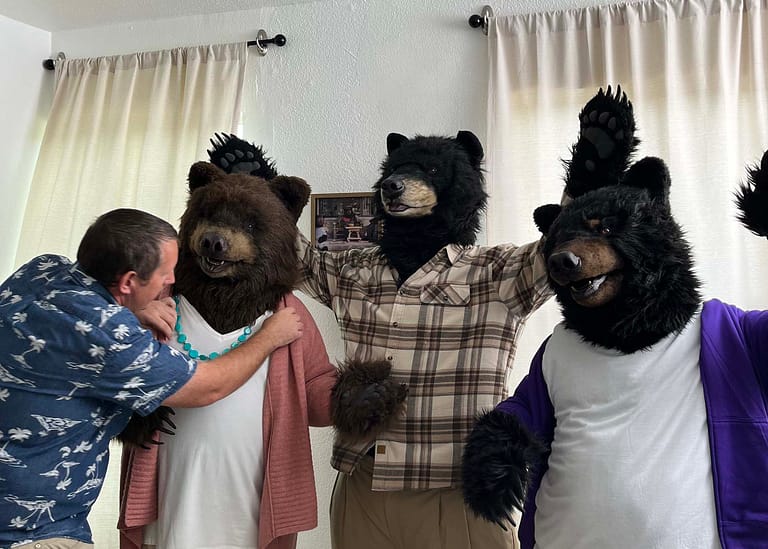 Practical bear character filming for the Dare Foods Bear Paws campaign