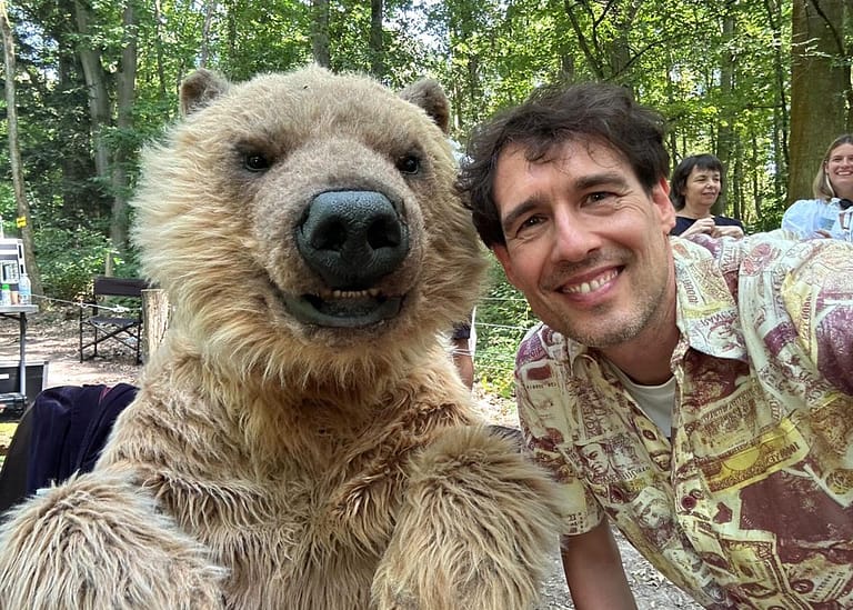Realistic grizzly bear character working on an international production