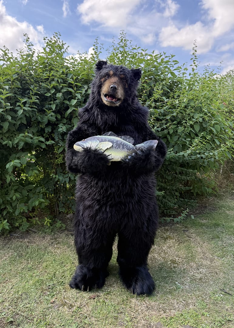 realistic black bear suit hire available in manchester london ny and los angeles