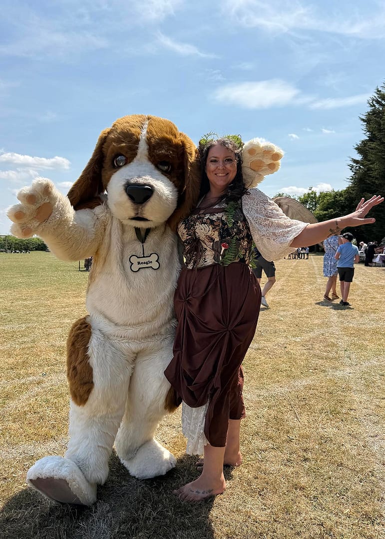 realistic beagle character costume hire for brand activations and events uk and usa