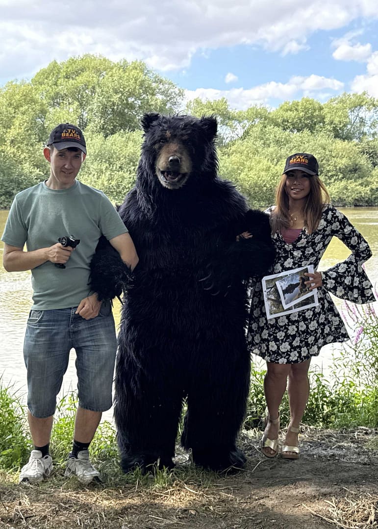 realistic animatronic black bear costume for film and television productions