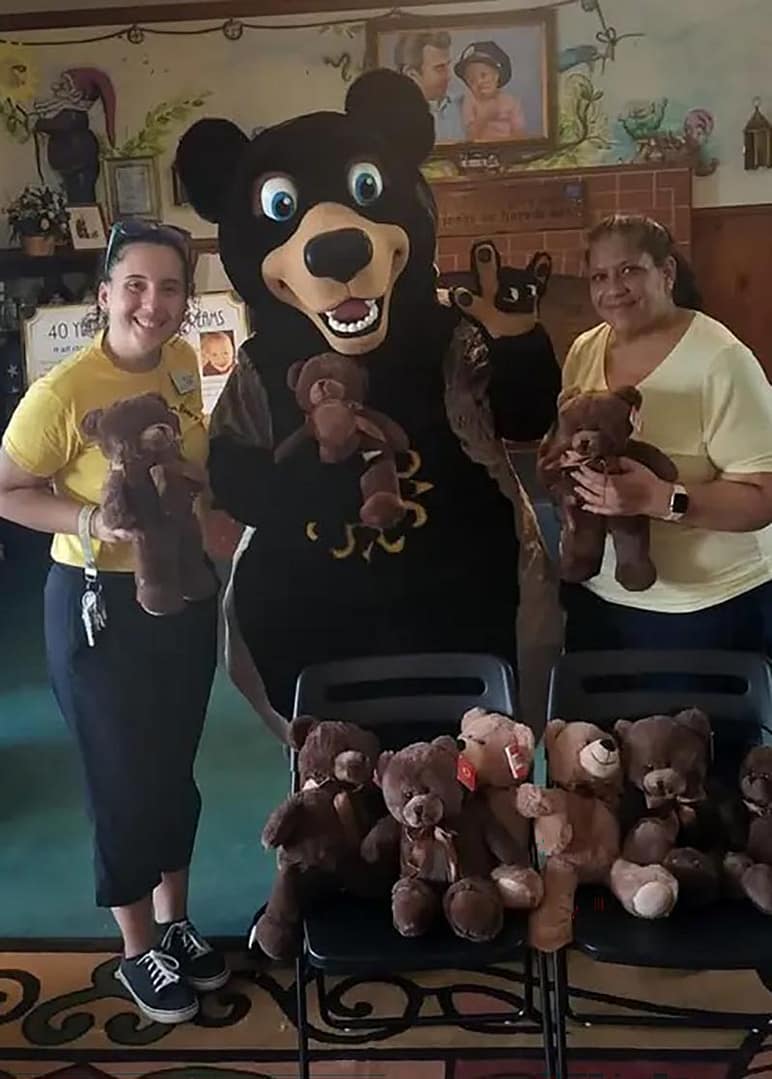 Friendly character appearance for hospital and community visits